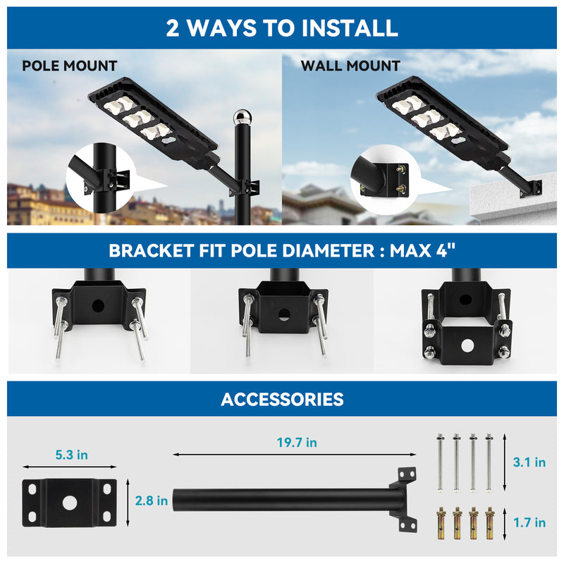 Load image into Gallery viewer, 4 PACK LANGY 120 W solar street lights 3000K warm white
