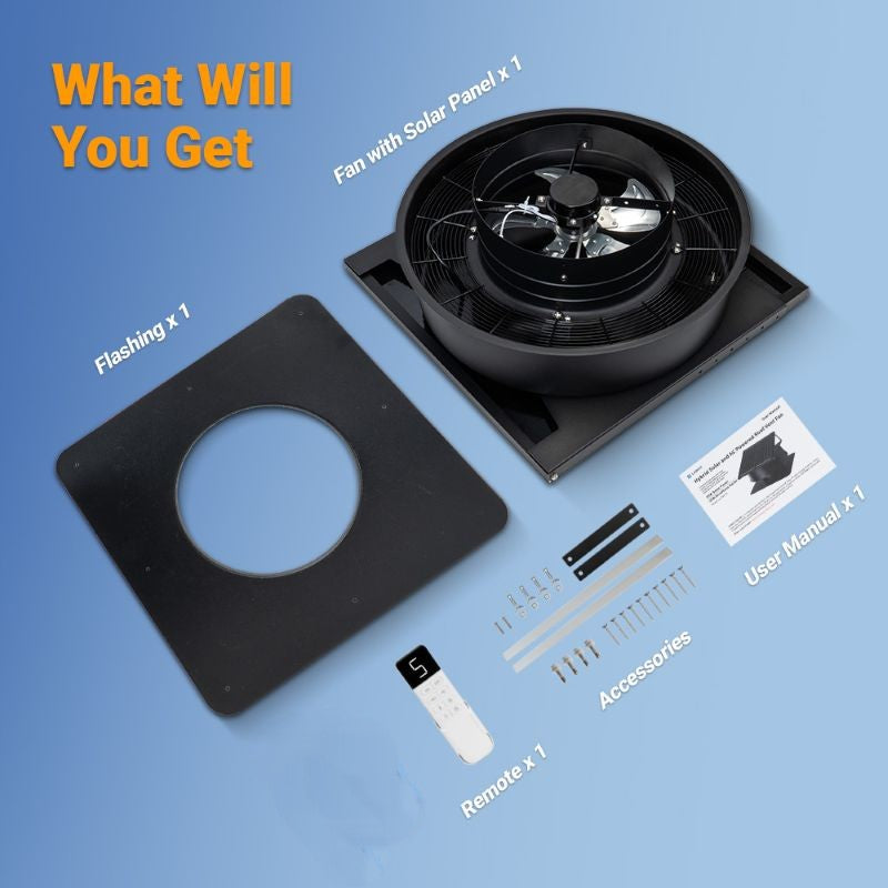 Load image into Gallery viewer, 12" Solar Attic Vent Fan -55W