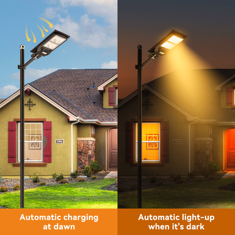 Load image into Gallery viewer, 4 PACK LANGY 120 W solar street lights 3000K warm white
