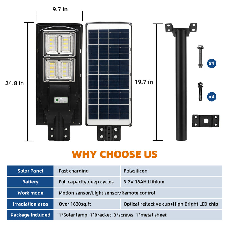 Load image into Gallery viewer, 4 PACK LANGY 120 W solar street lights 3000K warm white
