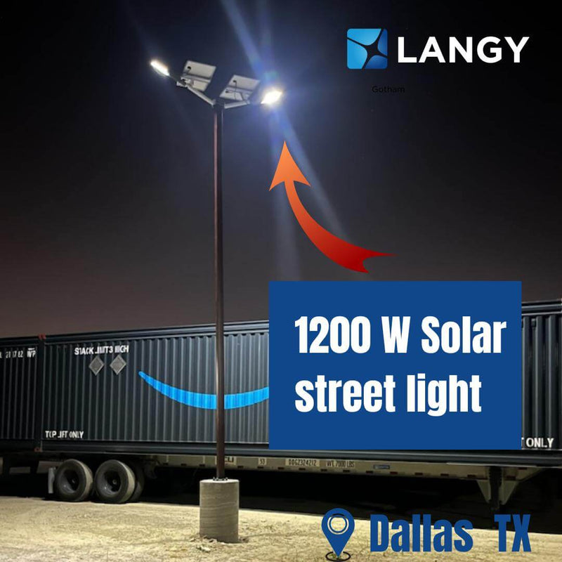 Load image into Gallery viewer, 1400W solar street light with pole -30,000lumens