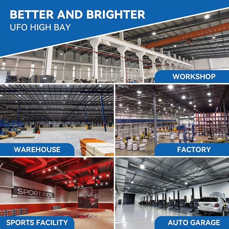 Load image into Gallery viewer, 150w UFO high bay light 21000 lumens 5000K natural look 5 years warranty Langy Solar Lighting