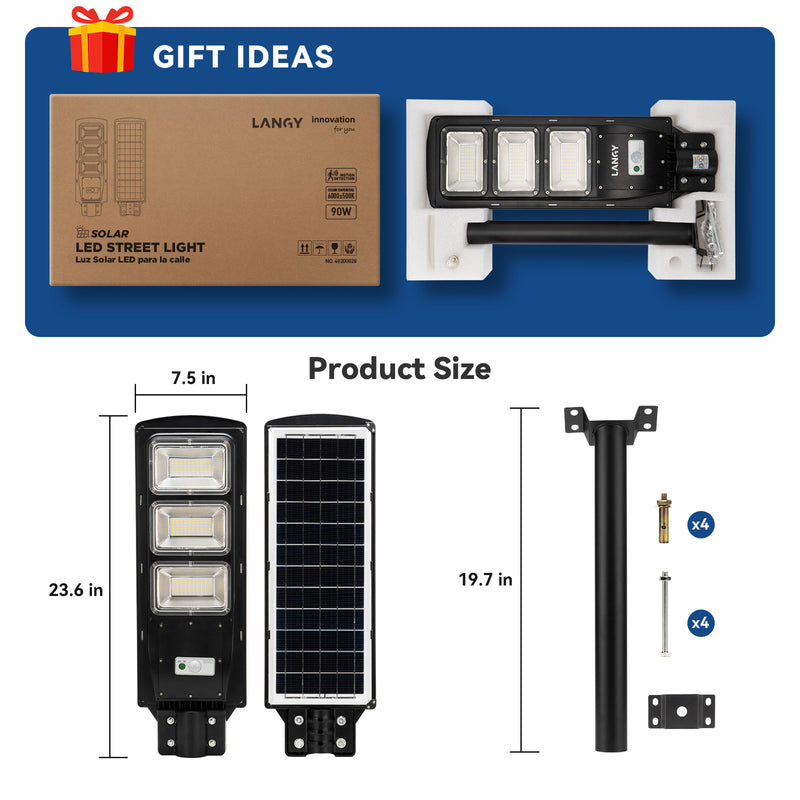 Load image into Gallery viewer, 60W 90W 120W Solar Street Light -ES04 Series