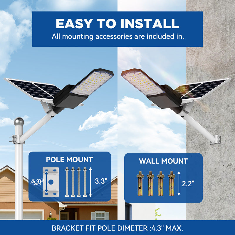 Load image into Gallery viewer, 1400W solar street light with pole -30,000lumens