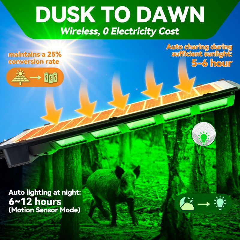 Load image into Gallery viewer, Solar Green Feeder Light for Hunting -10,000 lumens
