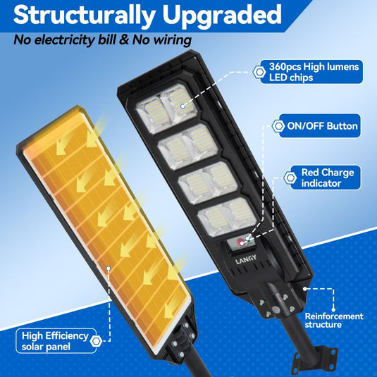 200W Solar Street Light with pole 16FT/20FT
