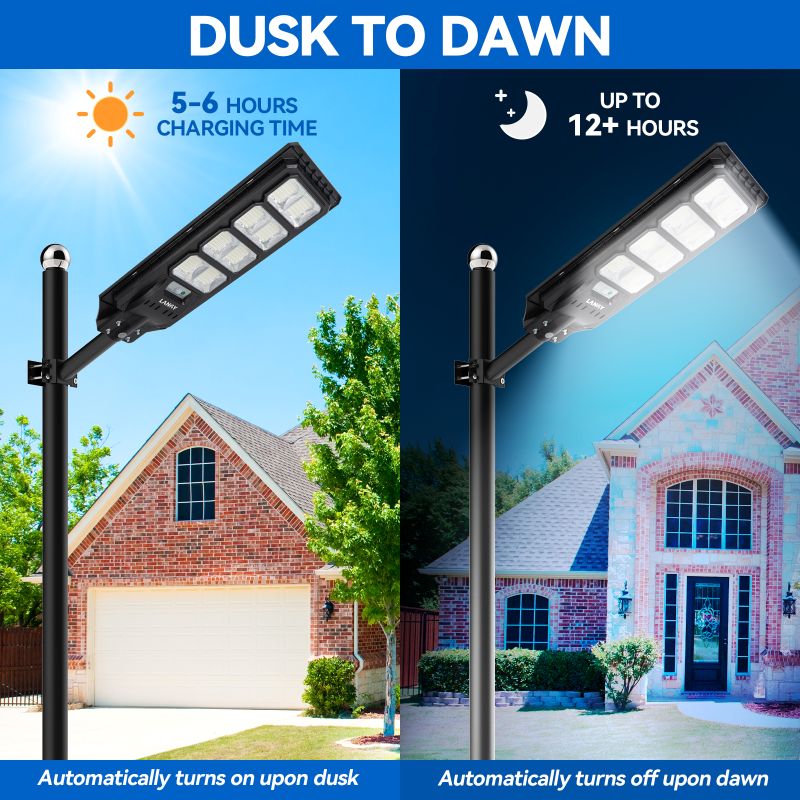 Load image into Gallery viewer, 4 pack 200W solar street lights 25000 lumens
