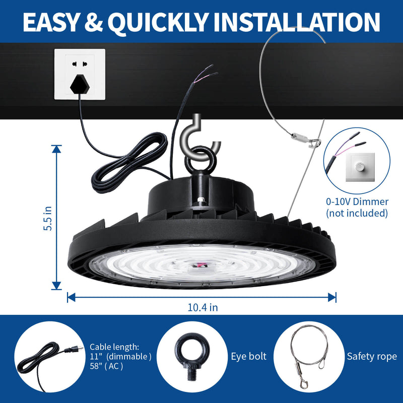 Load image into Gallery viewer, 8 PACK 150W UFO high bay light - Dimmable

