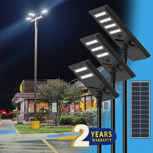 Commerical Solar Power LED Parking Lot Light - 2 Years Warranty