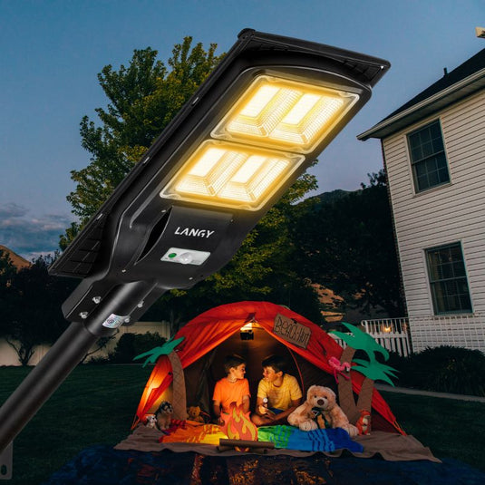 4 PACK LANGY 120 W solar street lights 3000K  warm white