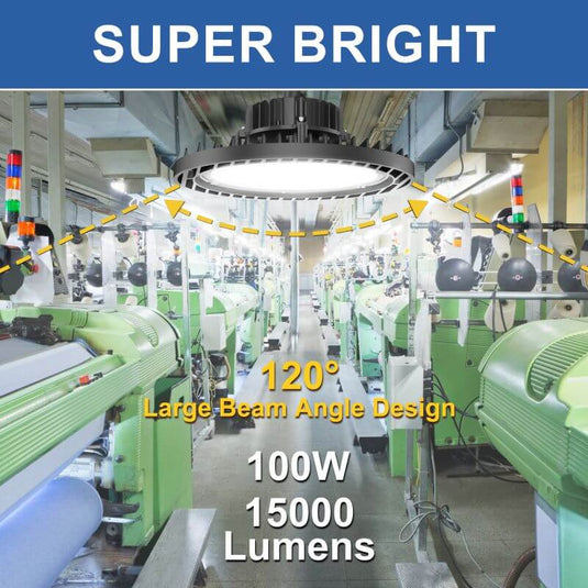 100W LED high bay light 15,000 lumens-Dimmable