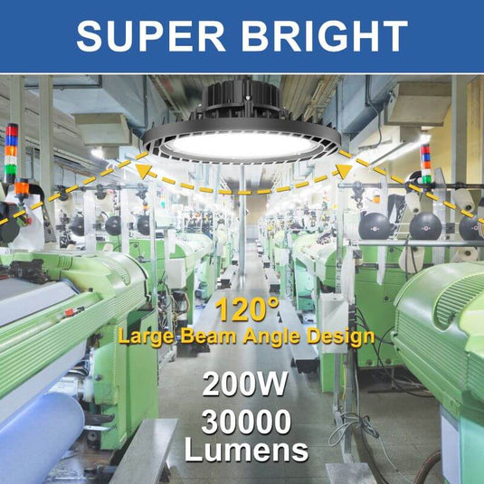 200W LED high bay light 30,000 lumens-Dimmable