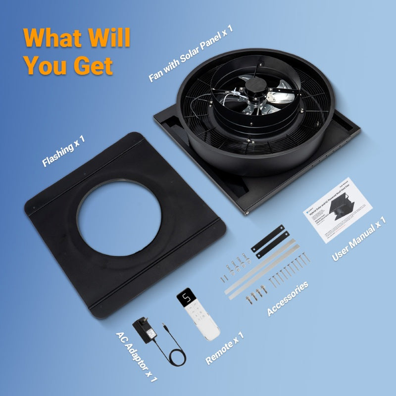 Load image into Gallery viewer, 12" Solar Roof Fan-55W Dual-Power

