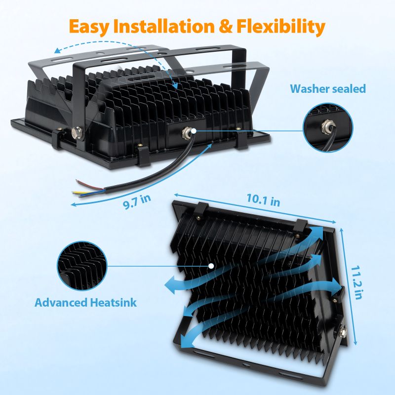 Load image into Gallery viewer, 100W  LED Flood light - AC 120V  with photocell
