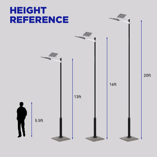 Solar Street Light Split Pole 13FT/16FT/20FT