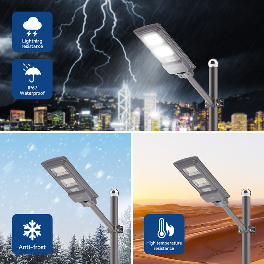 60W solar street lights -6,000 lumens