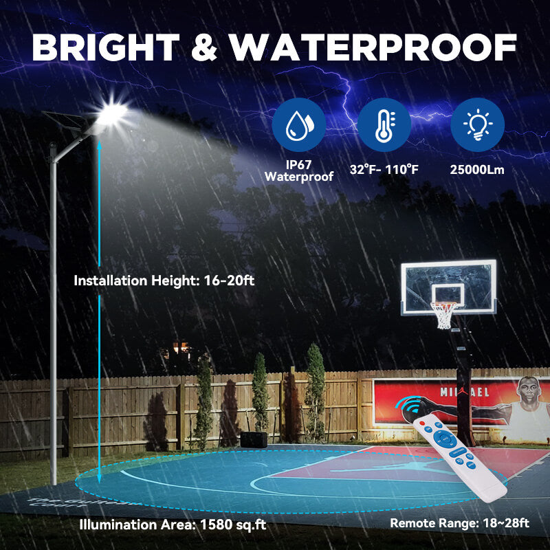 Load image into Gallery viewer, 1400W solar street light with pole -30,000lumens
