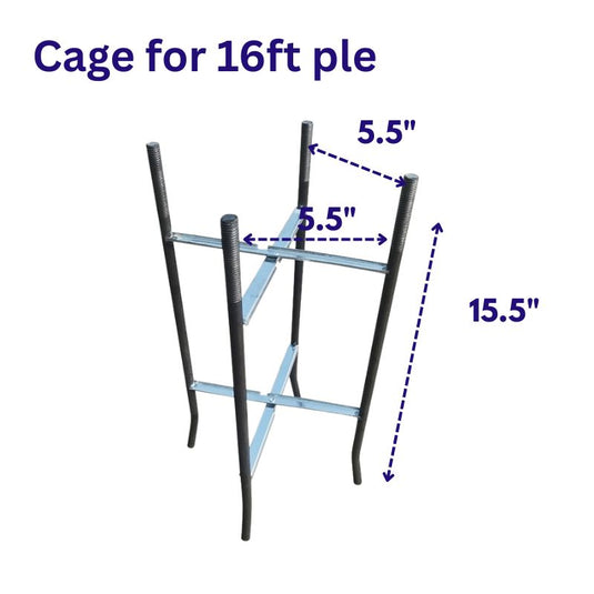 Ground cage for split pole