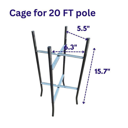 Ground cage for split pole