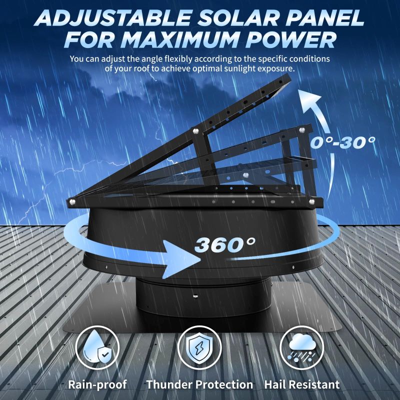 Load image into Gallery viewer, 12" Solar Attic Vent Fan -55W
