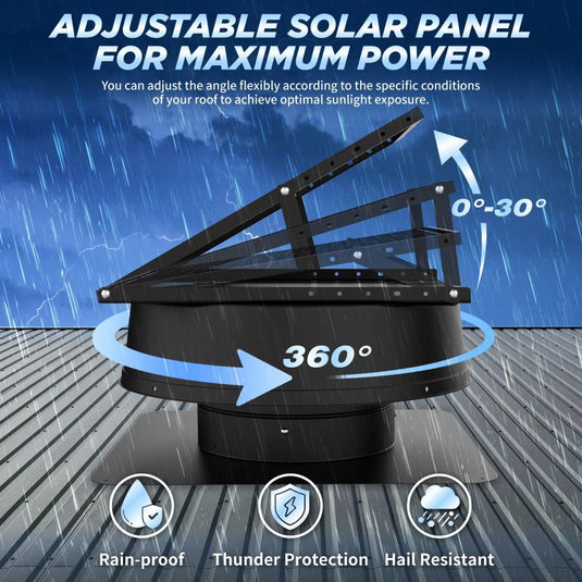 12" Solar Attic Vent Fan -55W