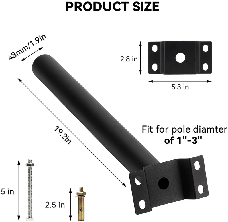 Load image into Gallery viewer, 19" x 1.9" Diameter Mounting Brackets Extension Arm for Solar Street Light Langy Innovation
