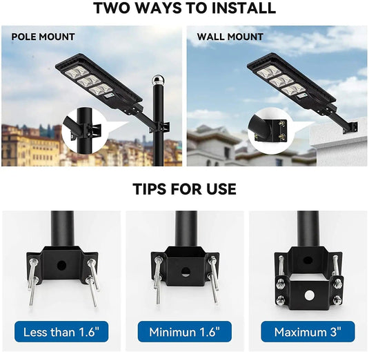 19" x 1.9" Diameter Mounting Brackets Extension Arm for Solar Street Light Langy Innovation