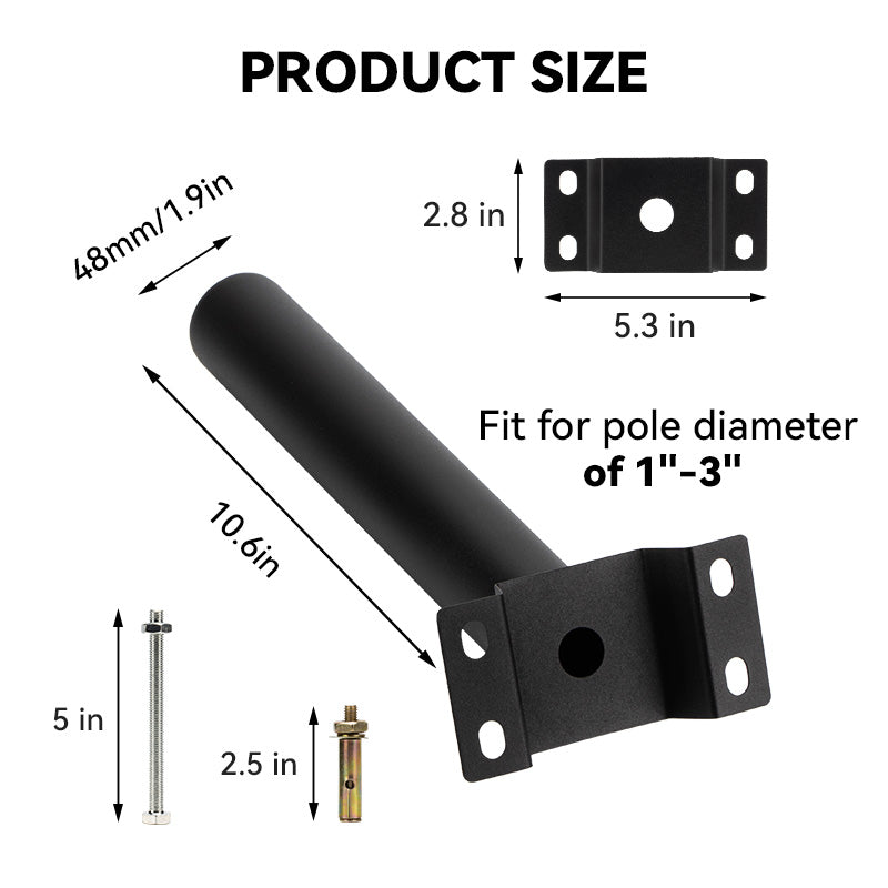 Load image into Gallery viewer, Solar street light mounting bracket -1.9" Diameter Langy Innovation
