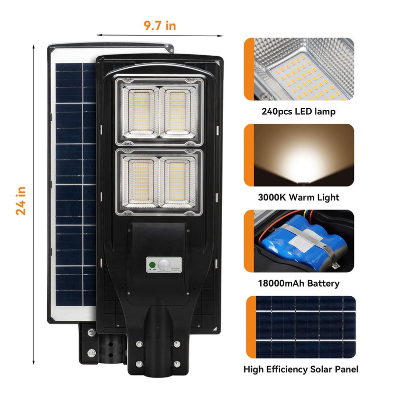 Load image into Gallery viewer, 4 PACK LANGY 120 W solar street lights 3000K  warm white
